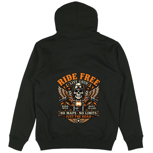 Felpa Unisex con Cappuccio Ride Free