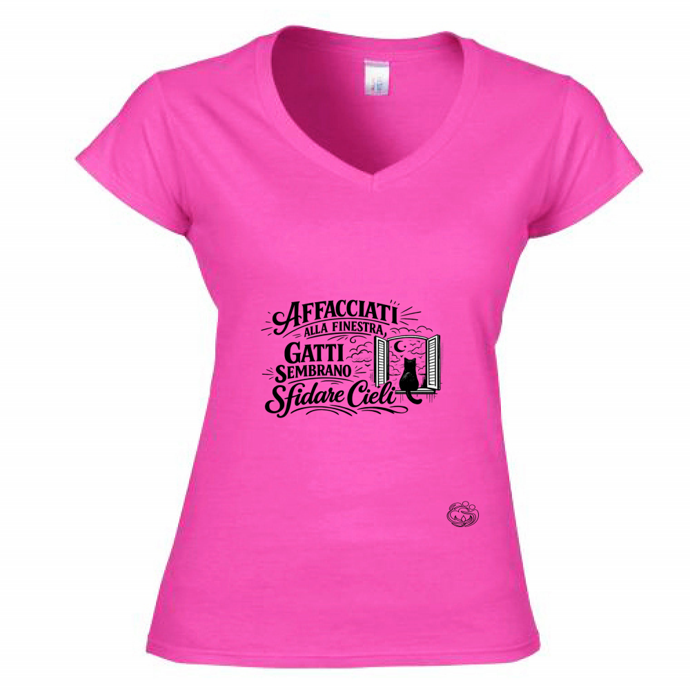 T-Shirt Donna Scollo V Affacciati
