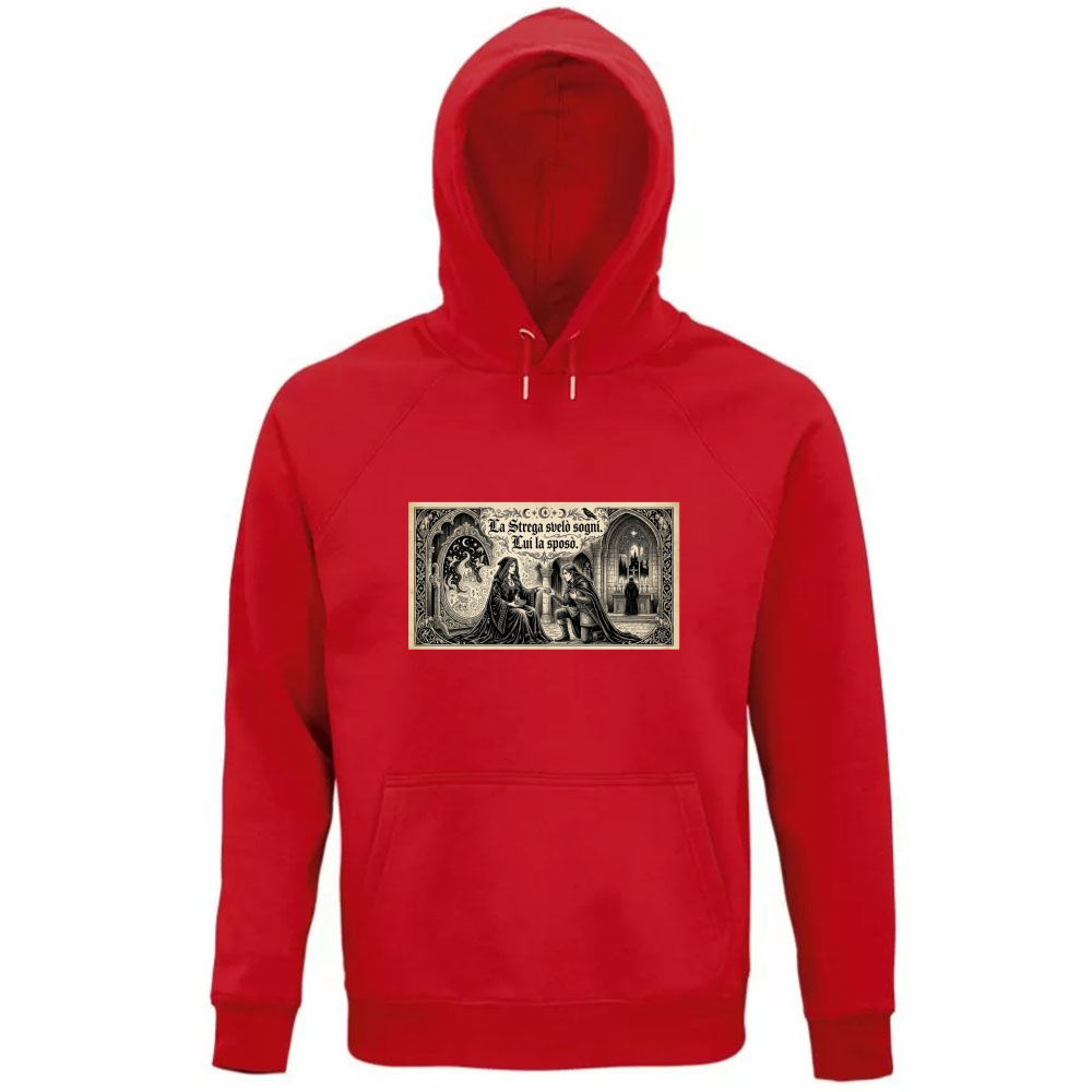 Felpa Organica Unisex Cappuccio Strega