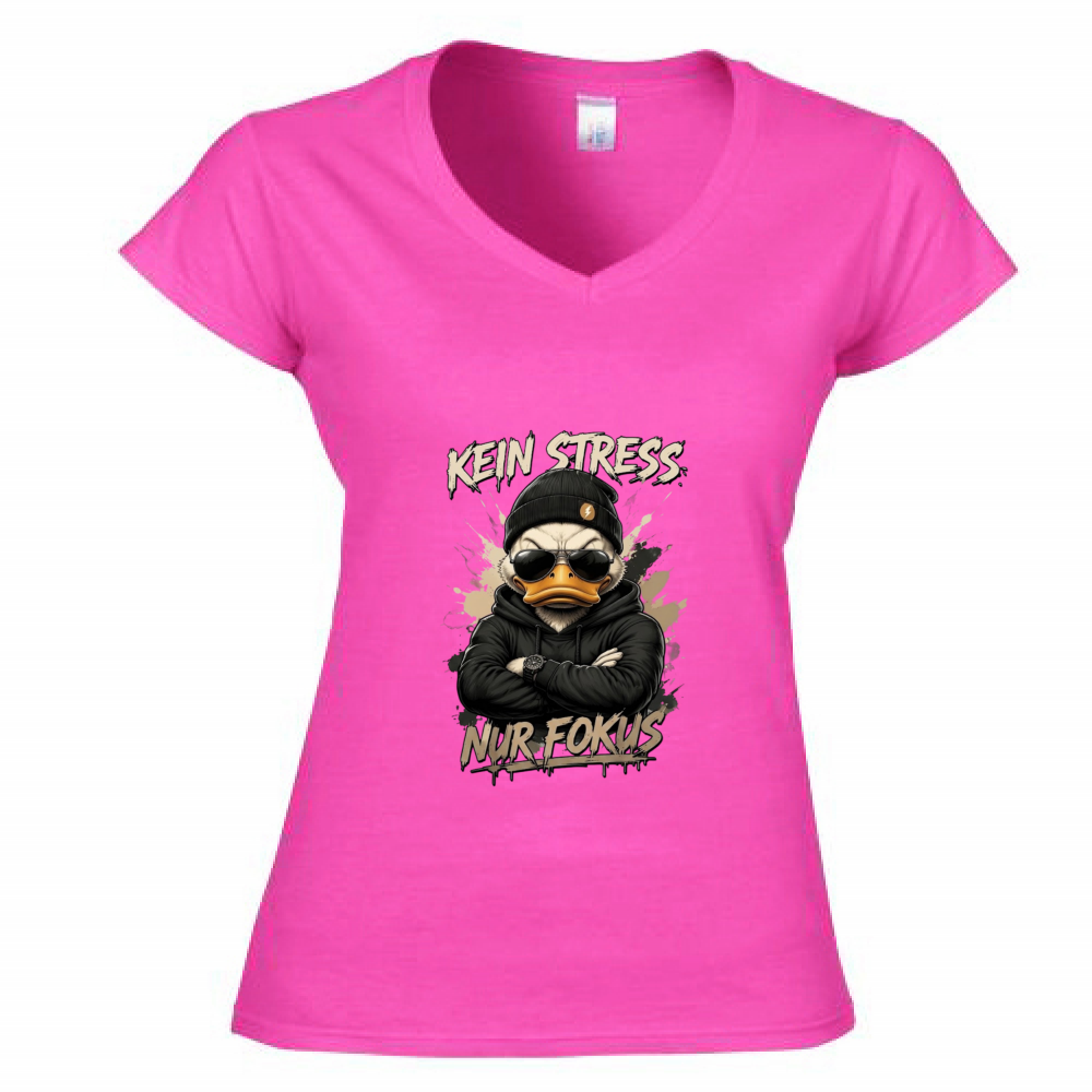 T-Shirt Donna Scollo V Kein Stress