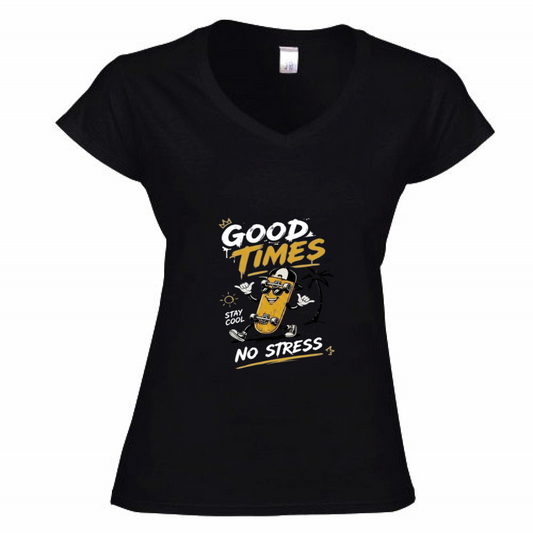 T-Shirt Donna Scollo V Good Times