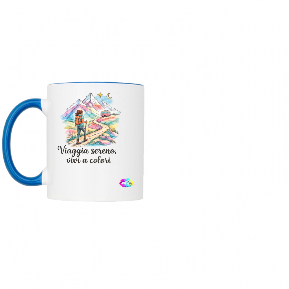 Tazza bicolore "Viaggia sereno"