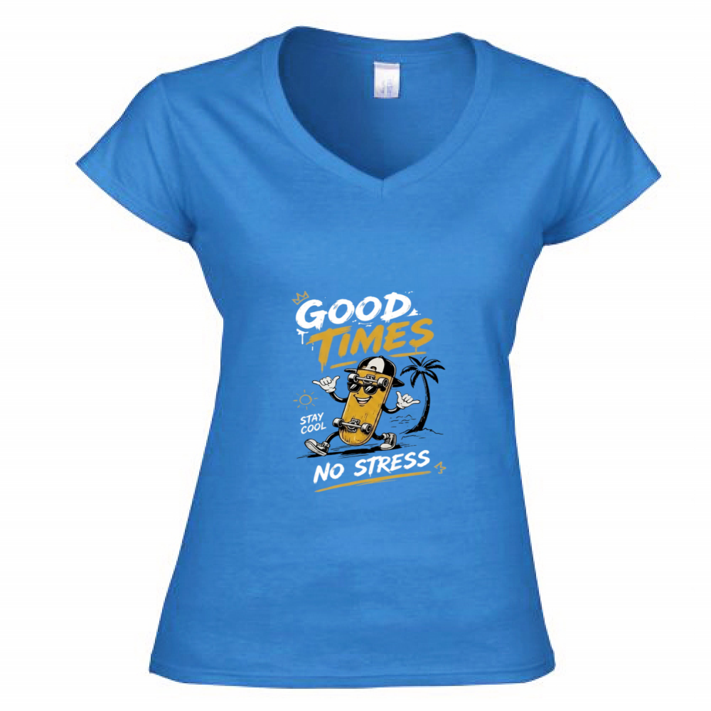 T-Shirt Donna Scollo V Good Times