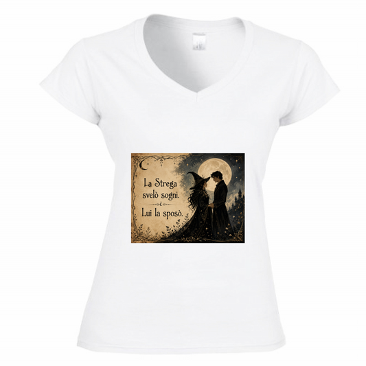 T-Shirt Donna Scollo V Strega