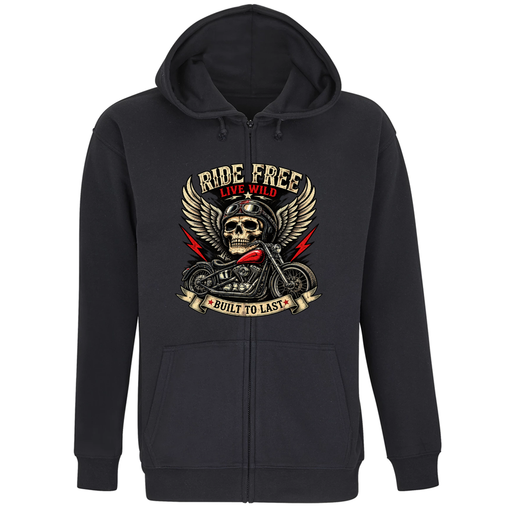 Felpa Premium Cappuccio Zip Ride Free LV