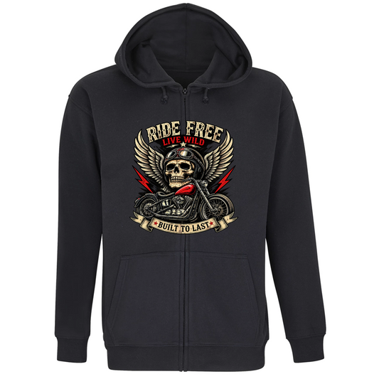 Felpa Premium Cappuccio Zip Ride Free LV