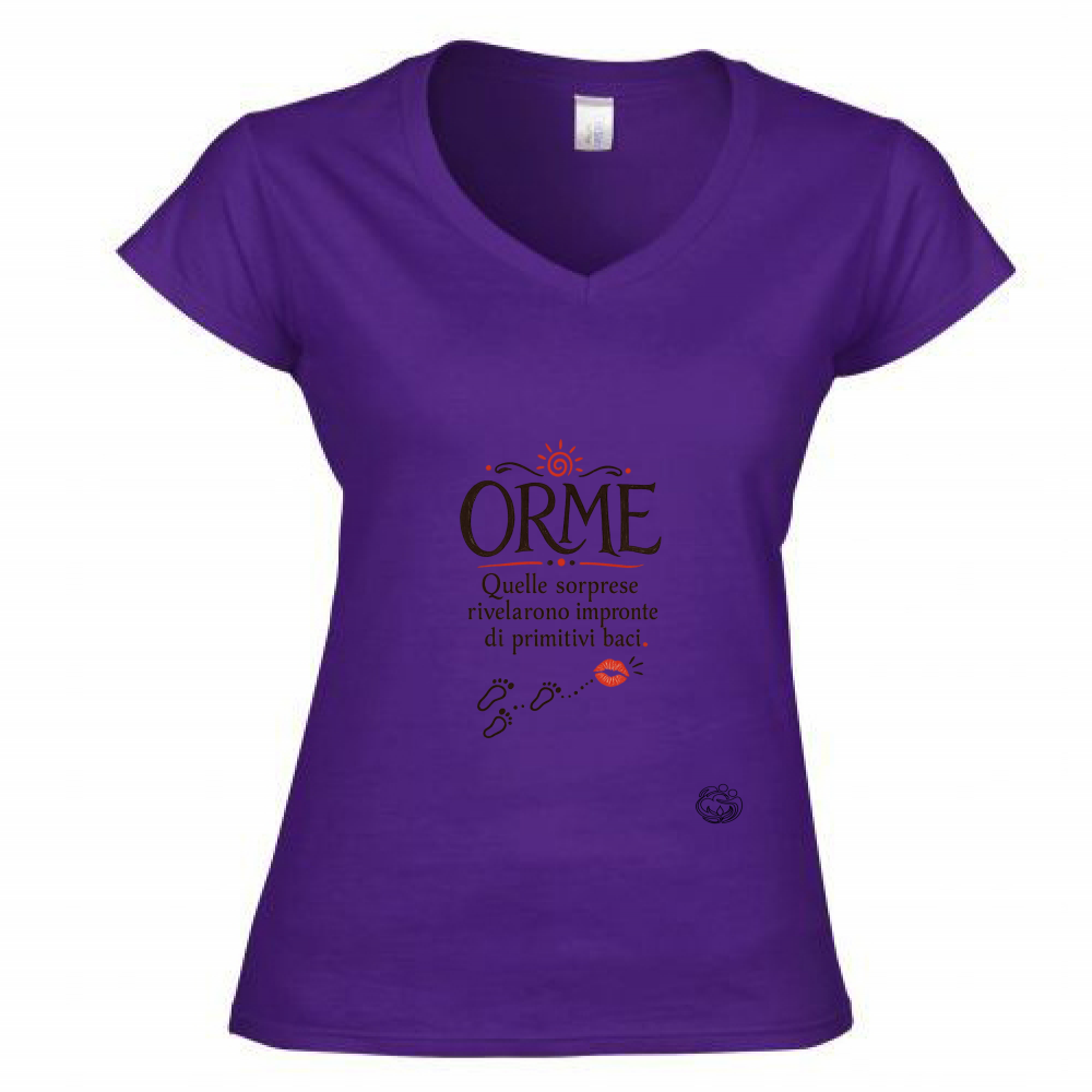 T-Shirt Donna Scollo V Orme.