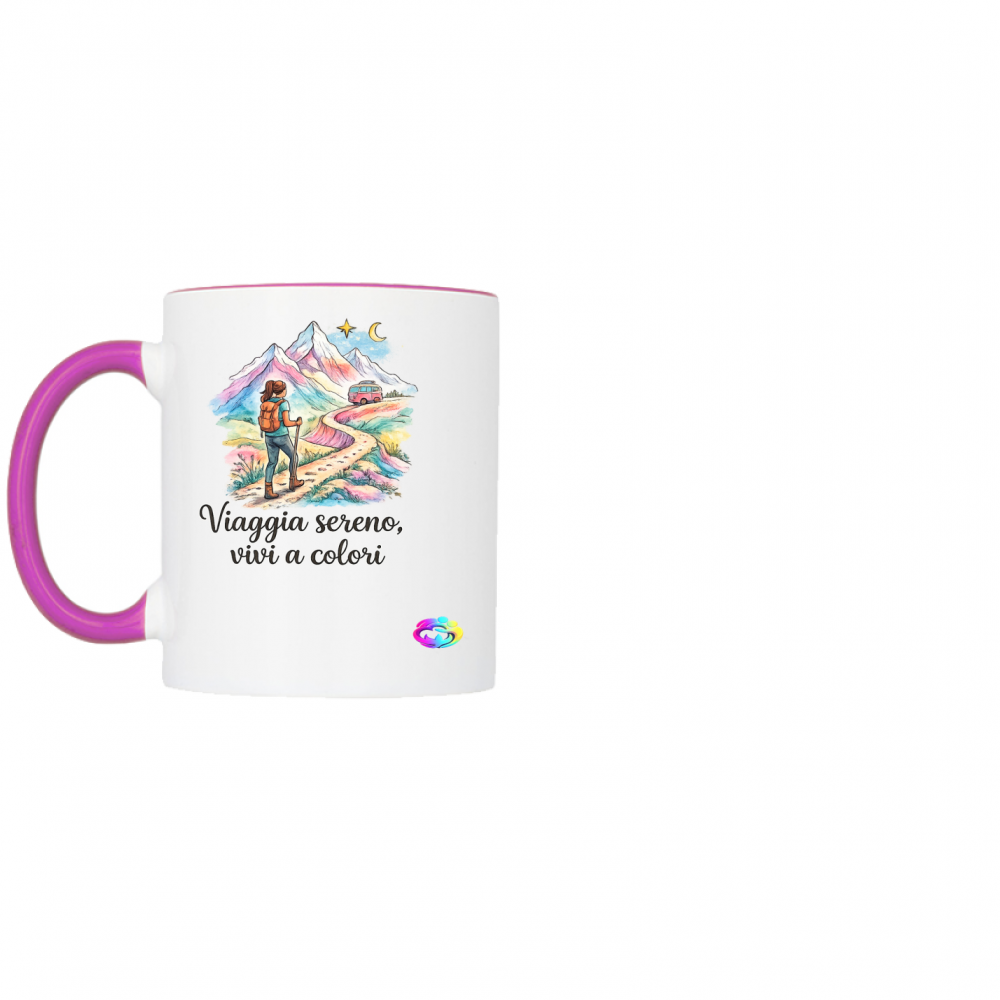 Tazza bicolore "Viaggia sereno"