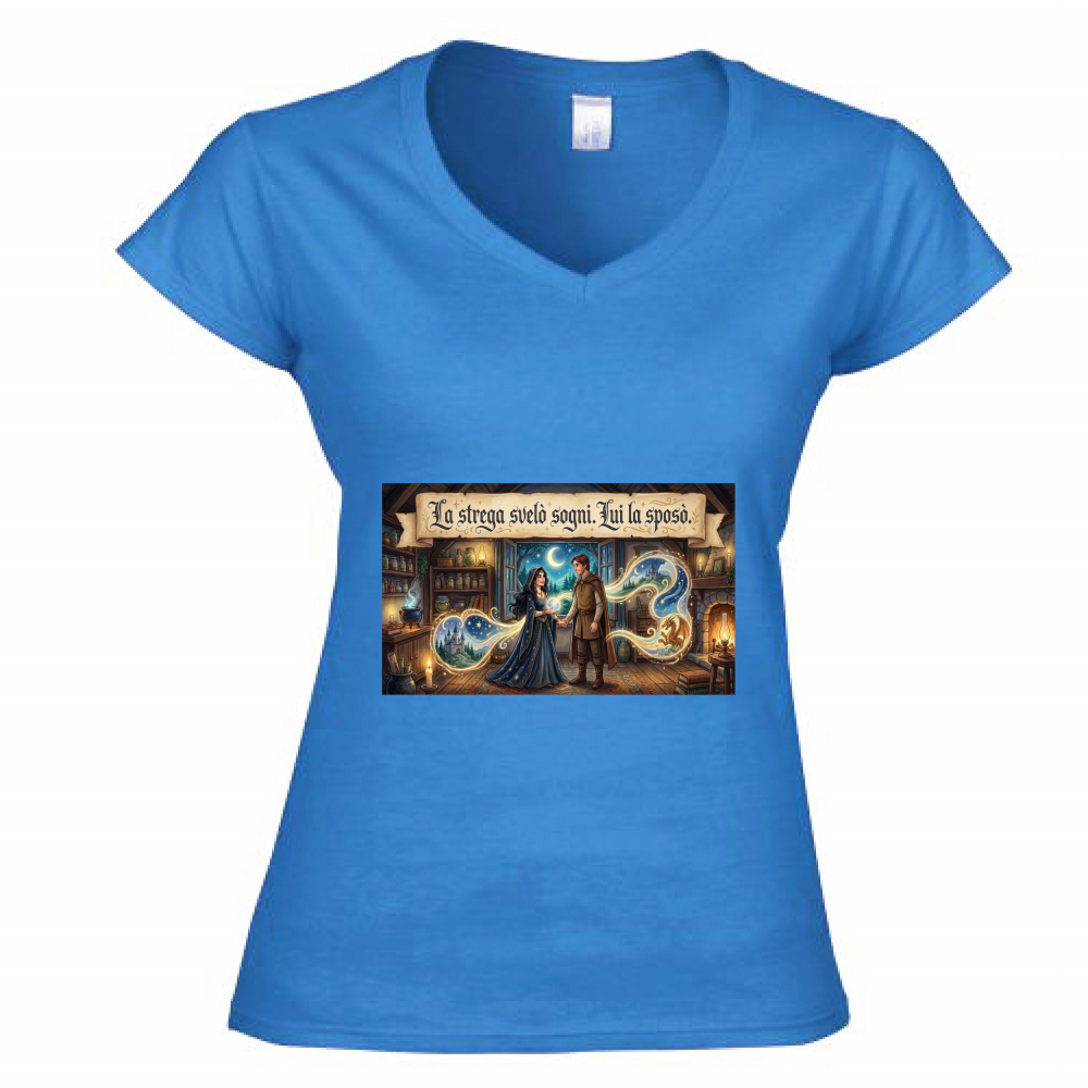 T-Shirt Donna Scollo V Strega