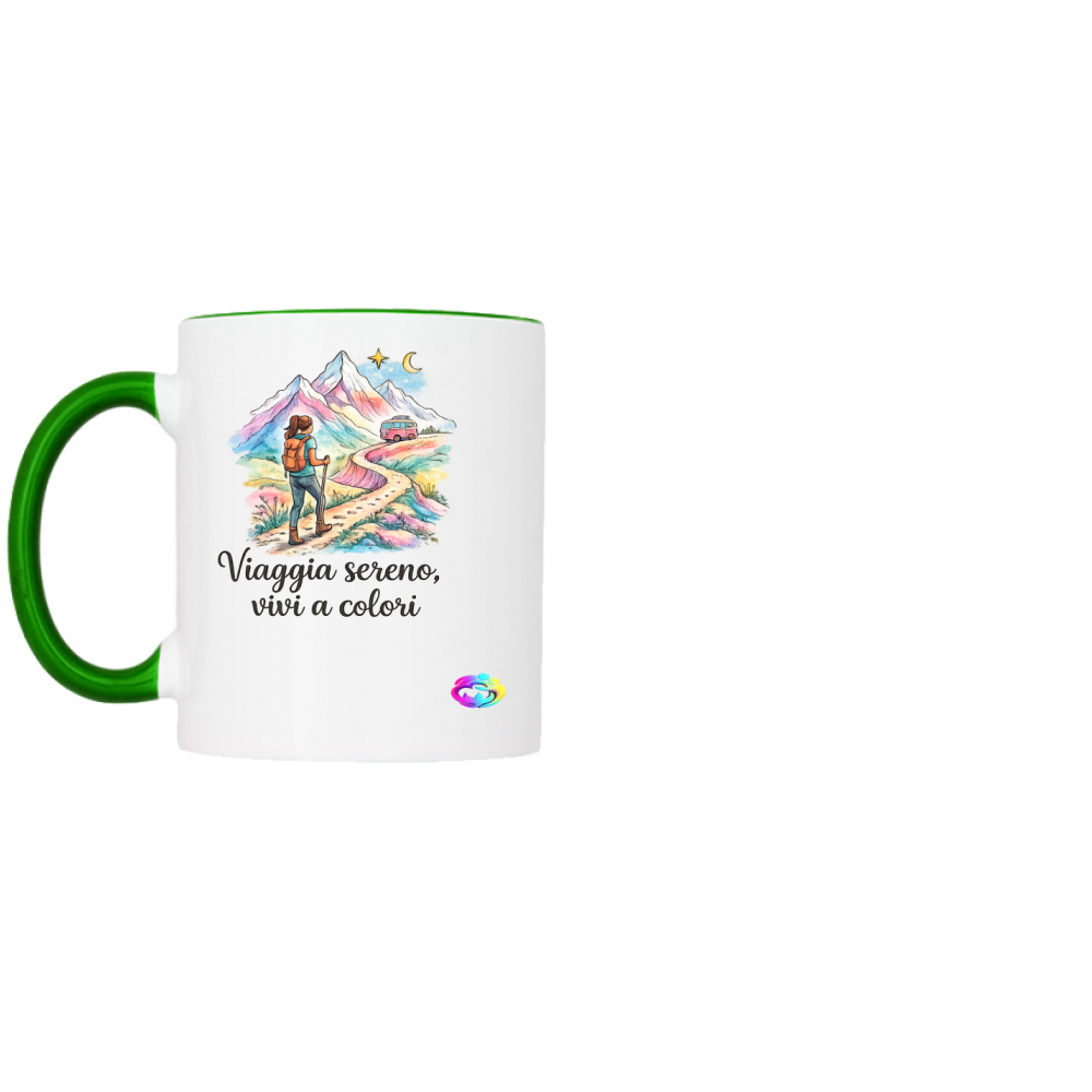 Tazza bicolore "Viaggia sereno"