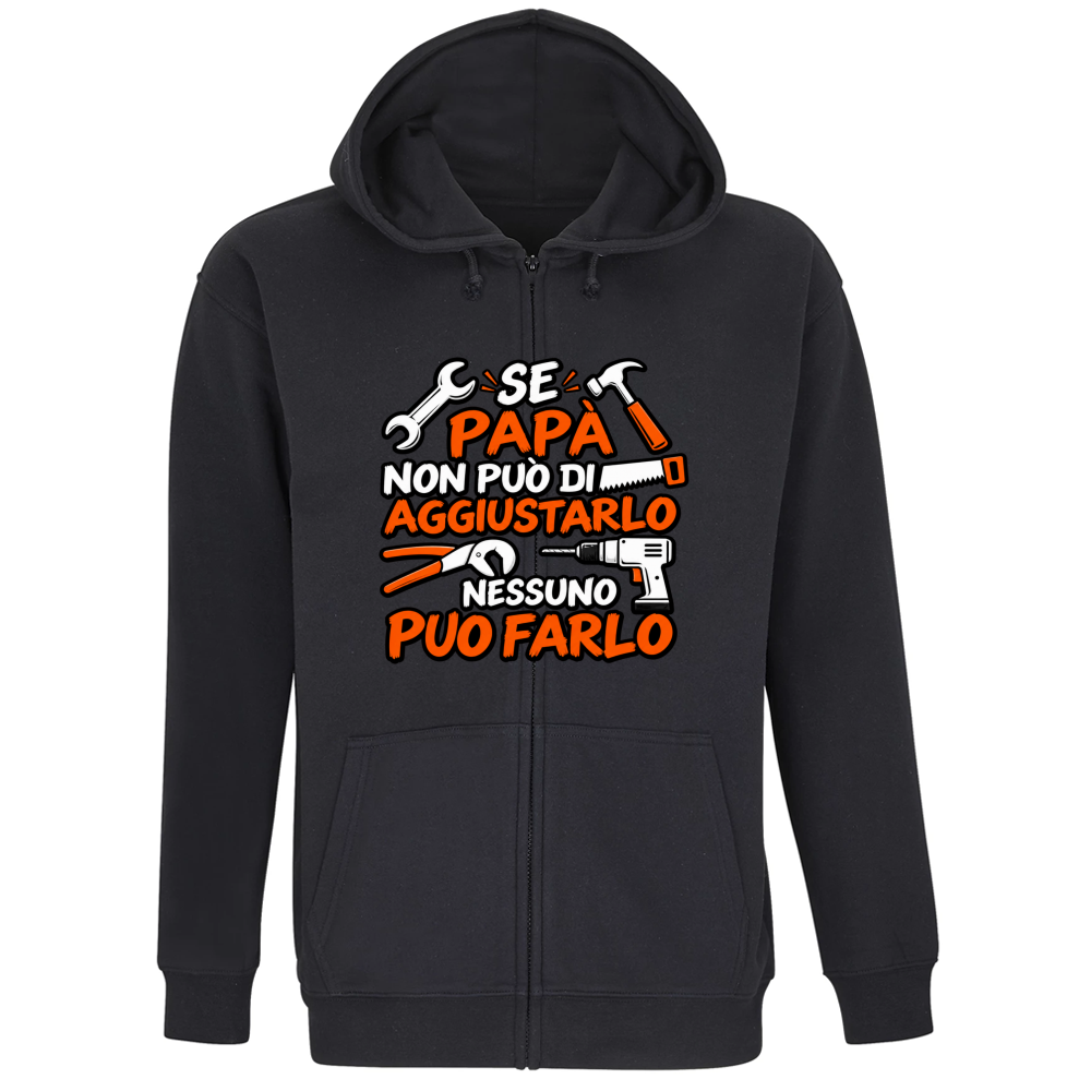 Felpa Premium Cappuccio Zip Se papà...