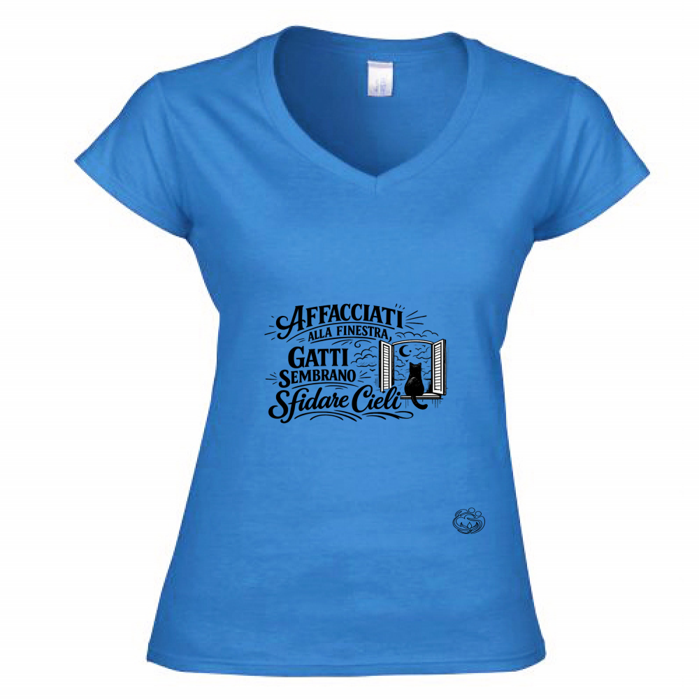 T-Shirt Donna Scollo V Affacciati