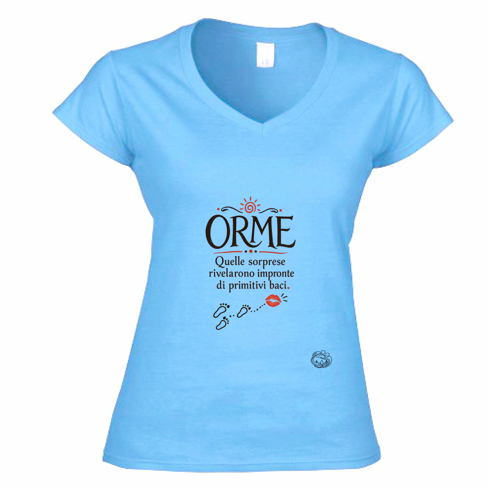 T-Shirt Donna Scollo V Orme.