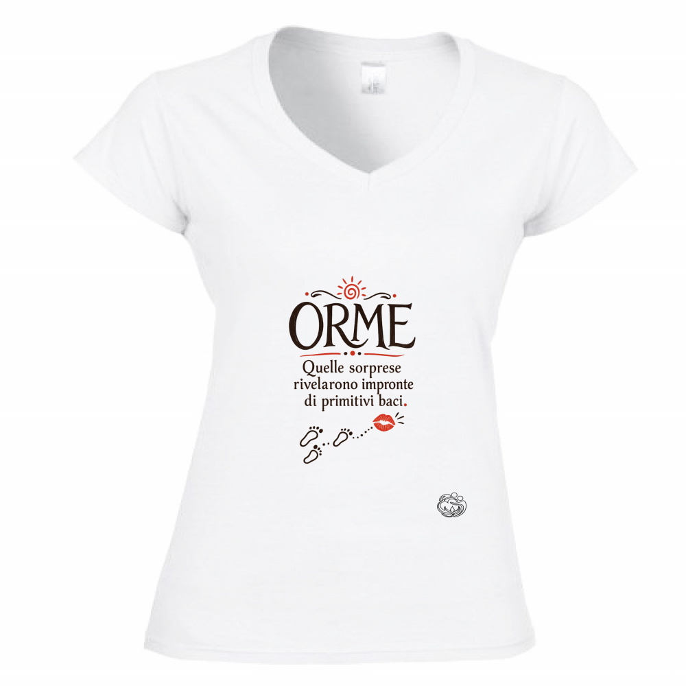 T-Shirt Donna Scollo V Orme.