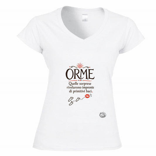 T-Shirt Donna Scollo V Orme.