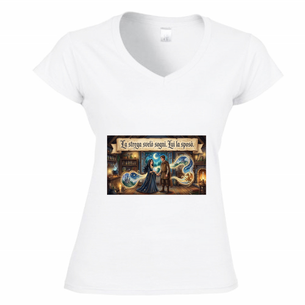 T-Shirt Donna Scollo V Strega