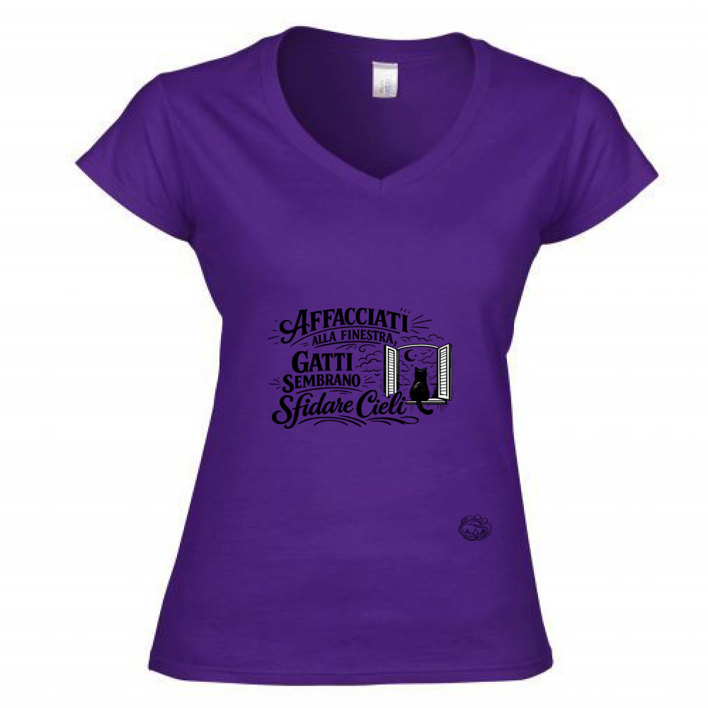 T-Shirt Donna Scollo V Affacciati