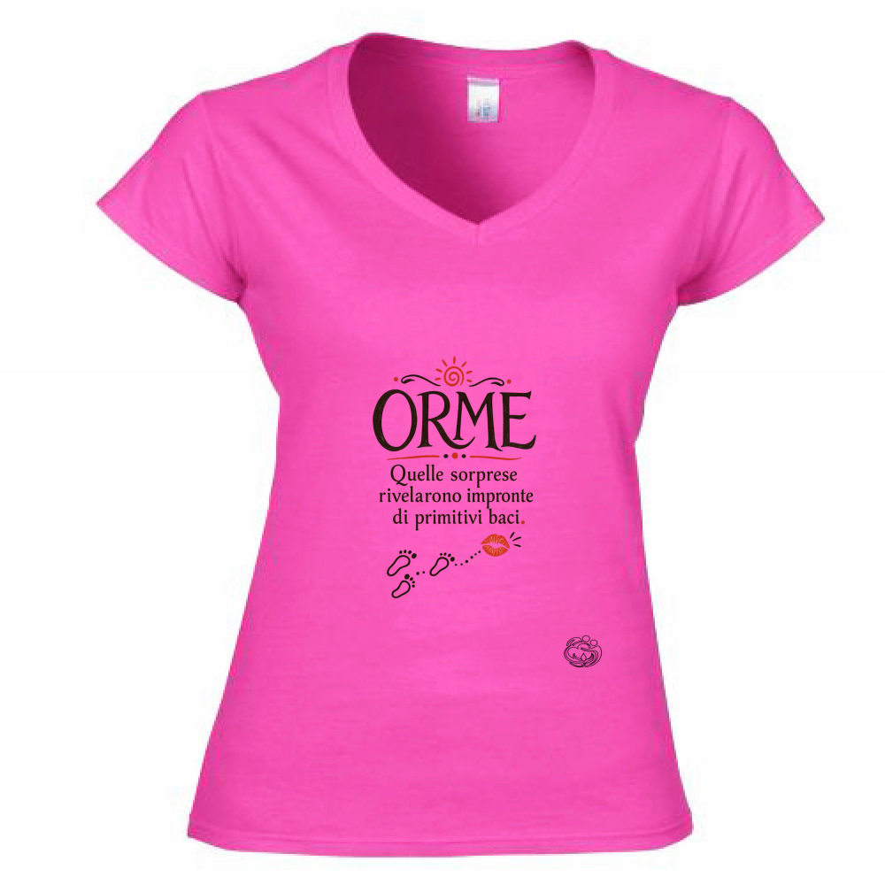 T-Shirt Donna Scollo V Orme.