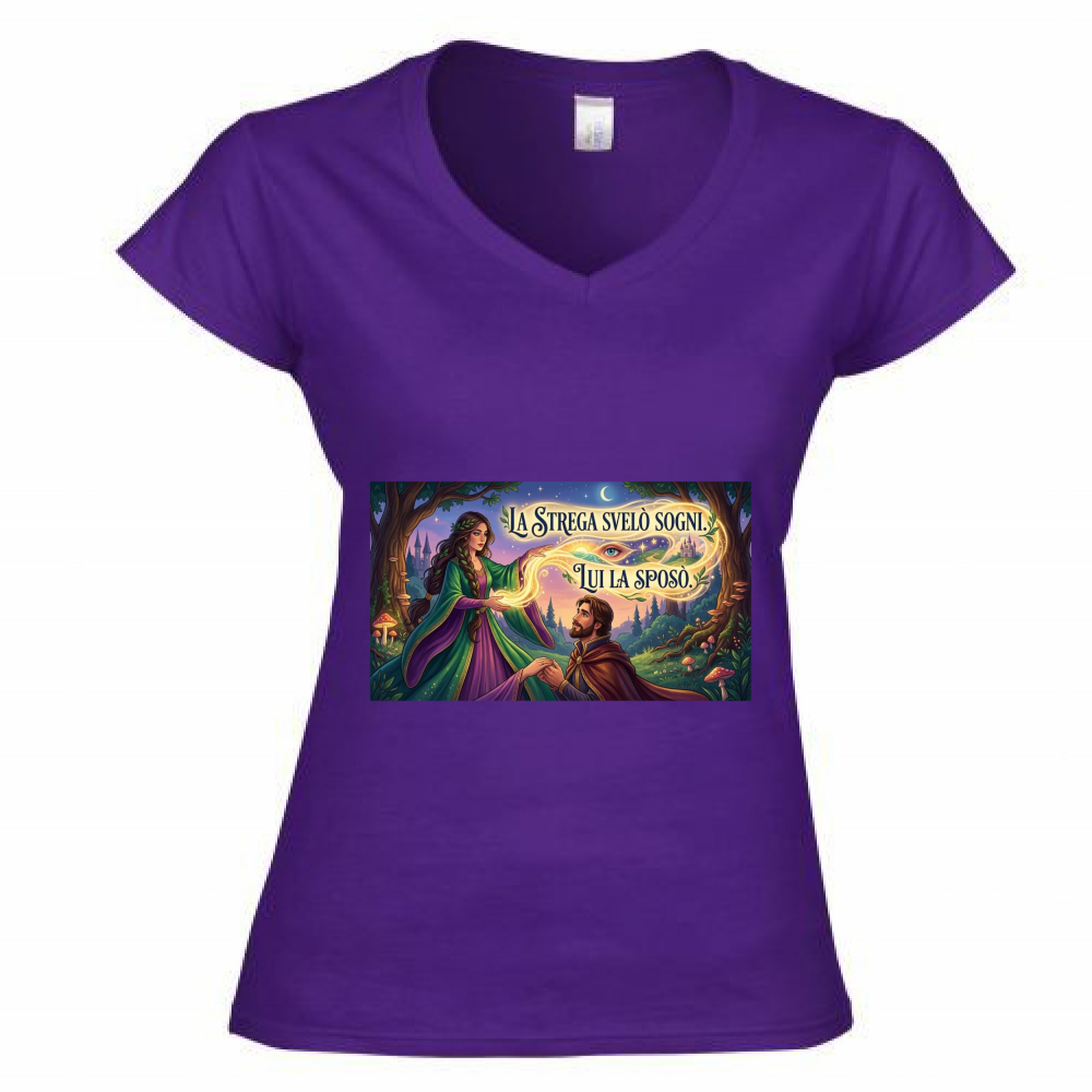T-Shirt Donna Scollo V Strega