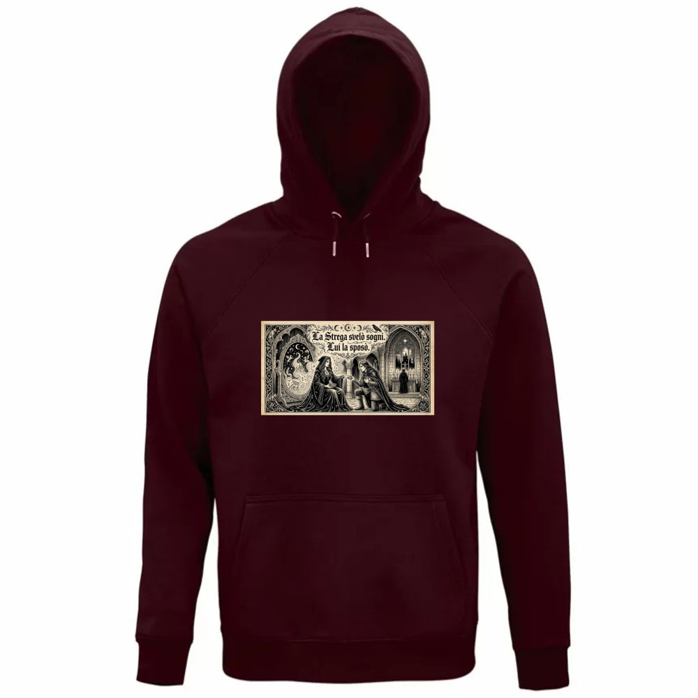 Felpa Organica Unisex Cappuccio Strega
