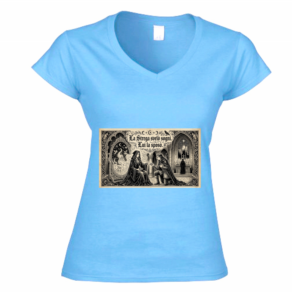 T-Shirt Donna Scollo V Strega