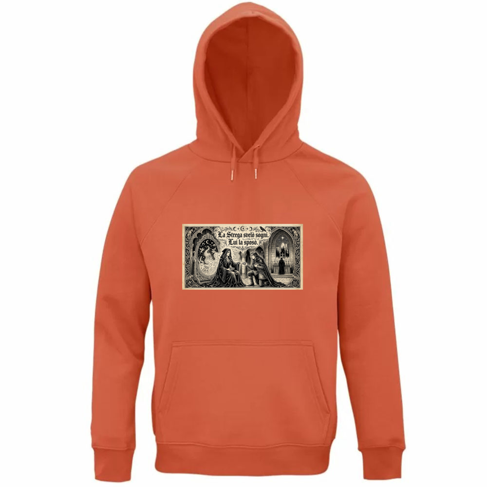 Felpa Organica Unisex Cappuccio Strega