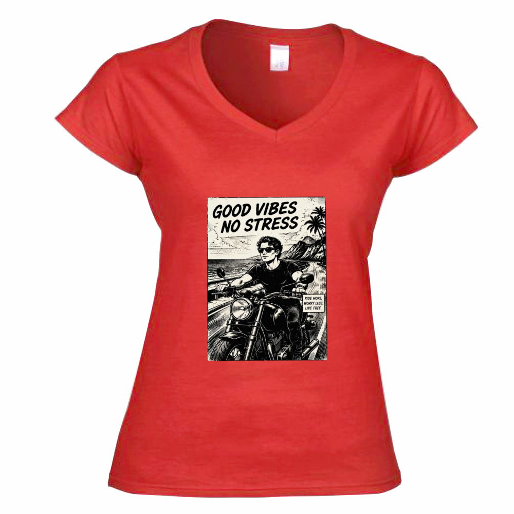 T-Shirt Donna Scollo V Good Vibes