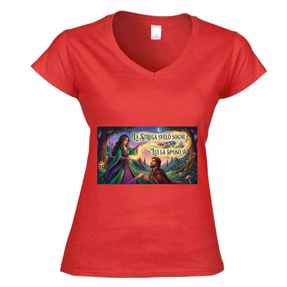 T-Shirt Donna Scollo V Strega