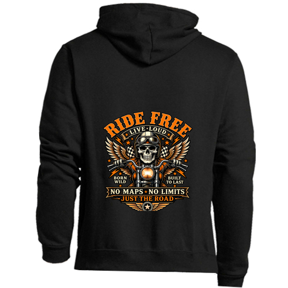 Felpa Premium Cappuccio Zip Ride Free