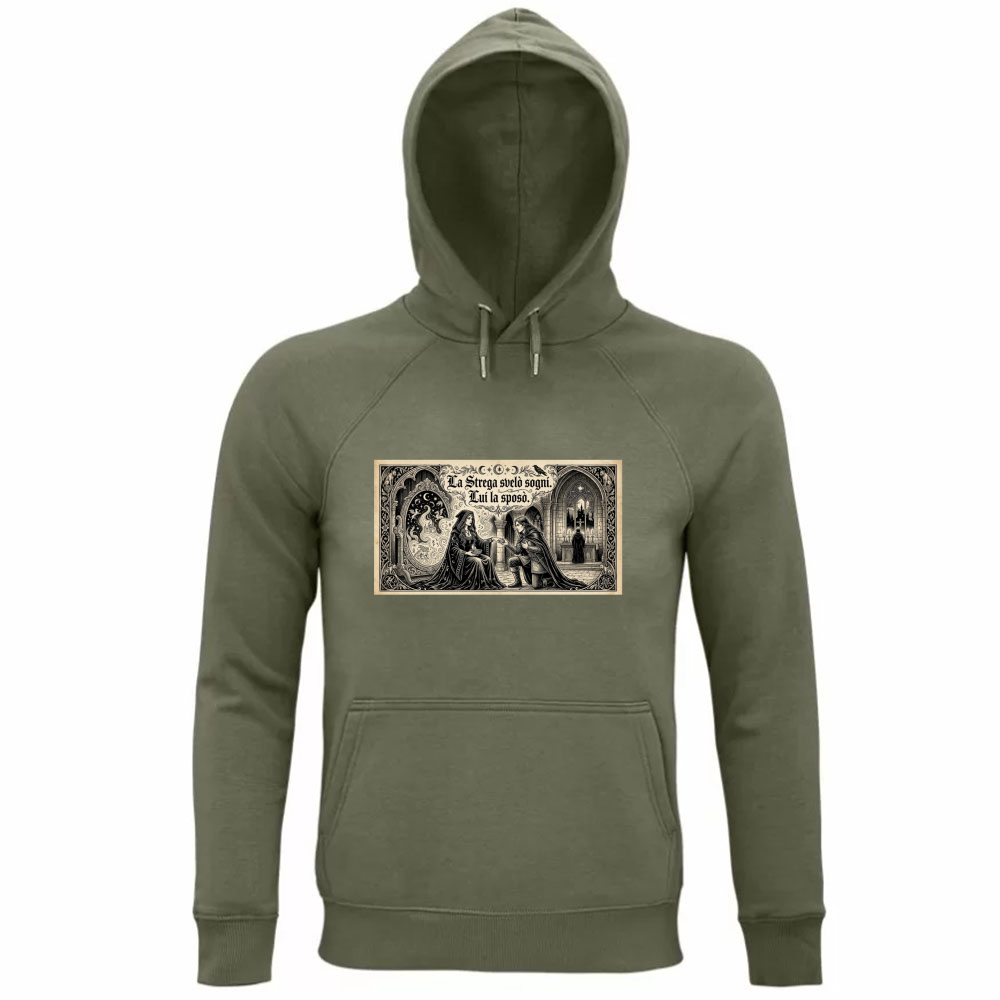 Felpa Organica Unisex Cappuccio Strega