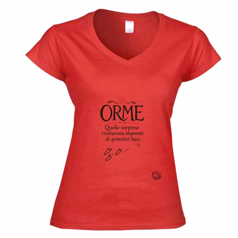T-Shirt Donna Scollo V Orme.