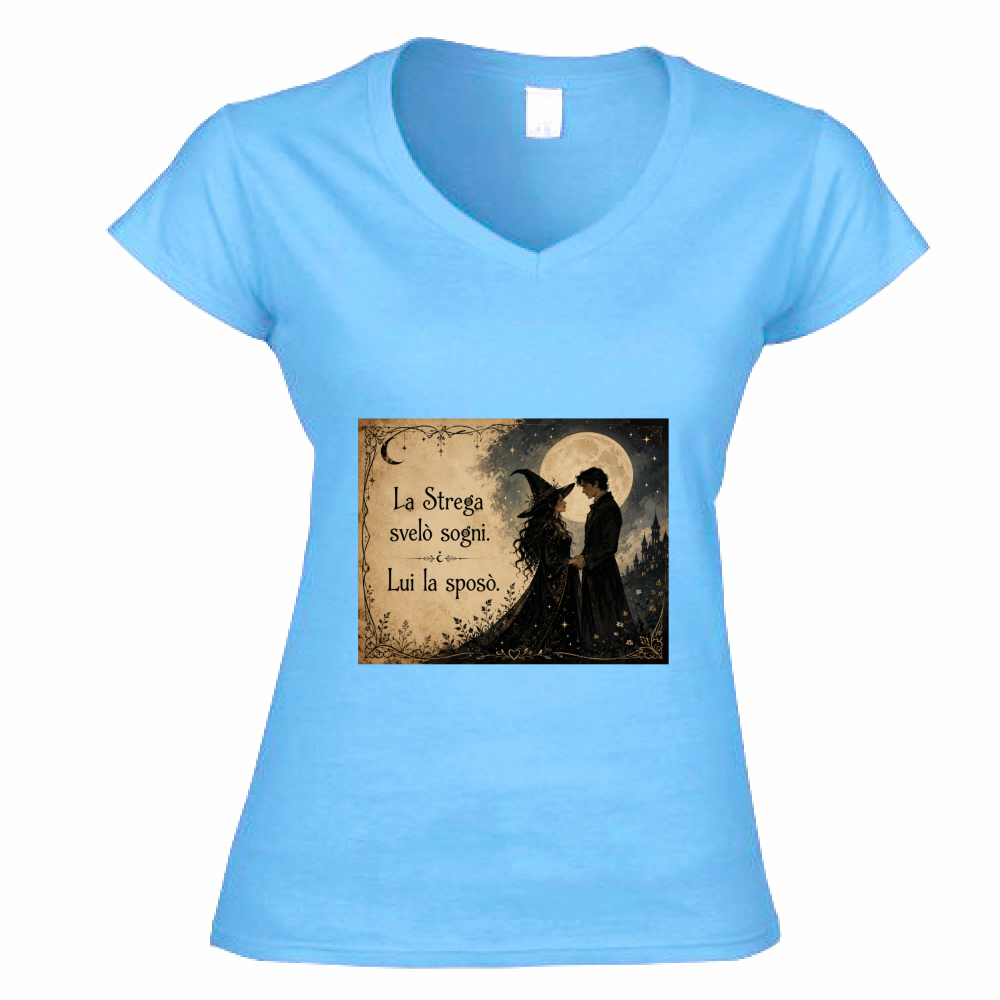 T-Shirt Donna Scollo V Strega