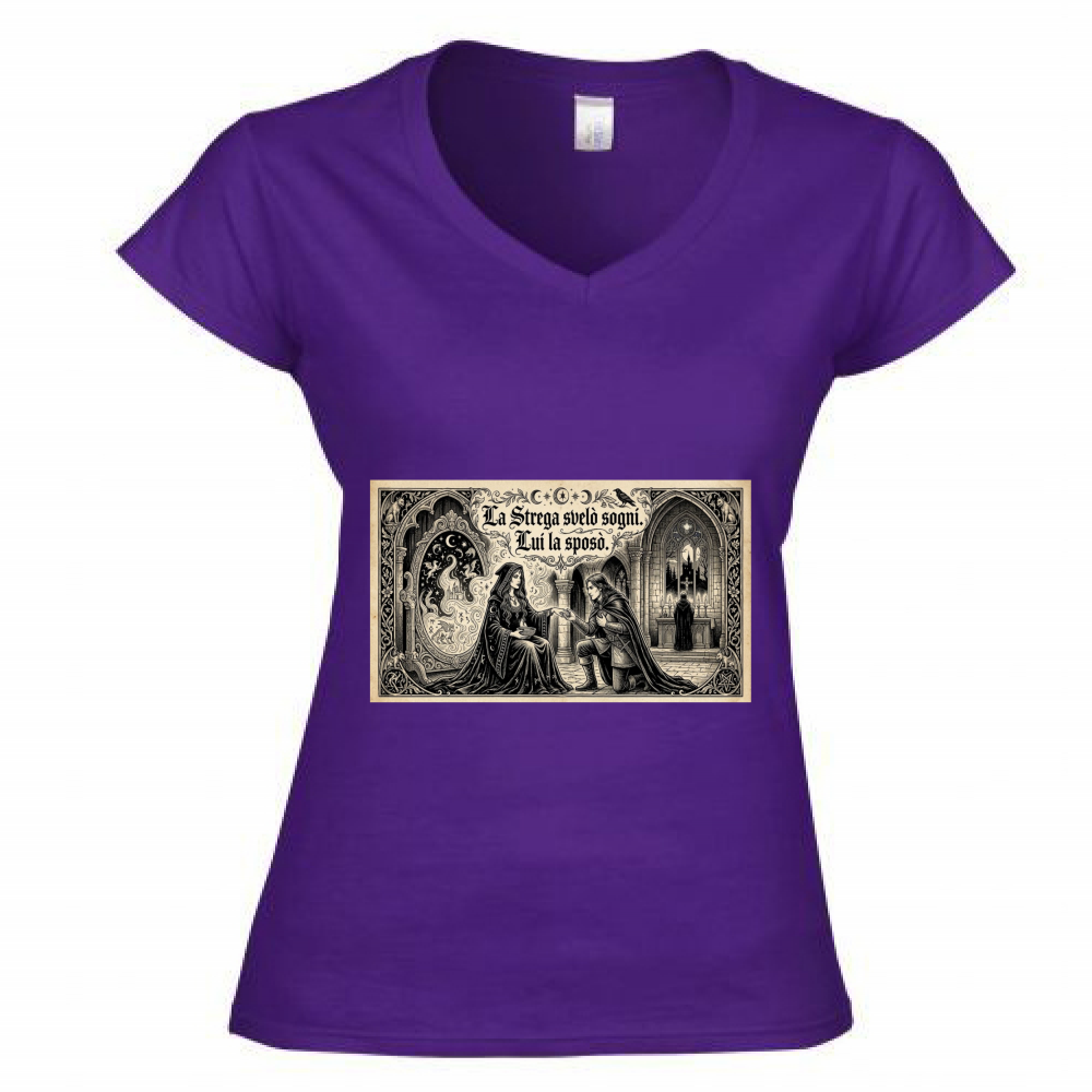 T-Shirt Donna Scollo V Strega