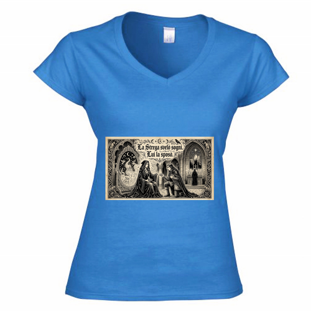 T-Shirt Donna Scollo V Strega