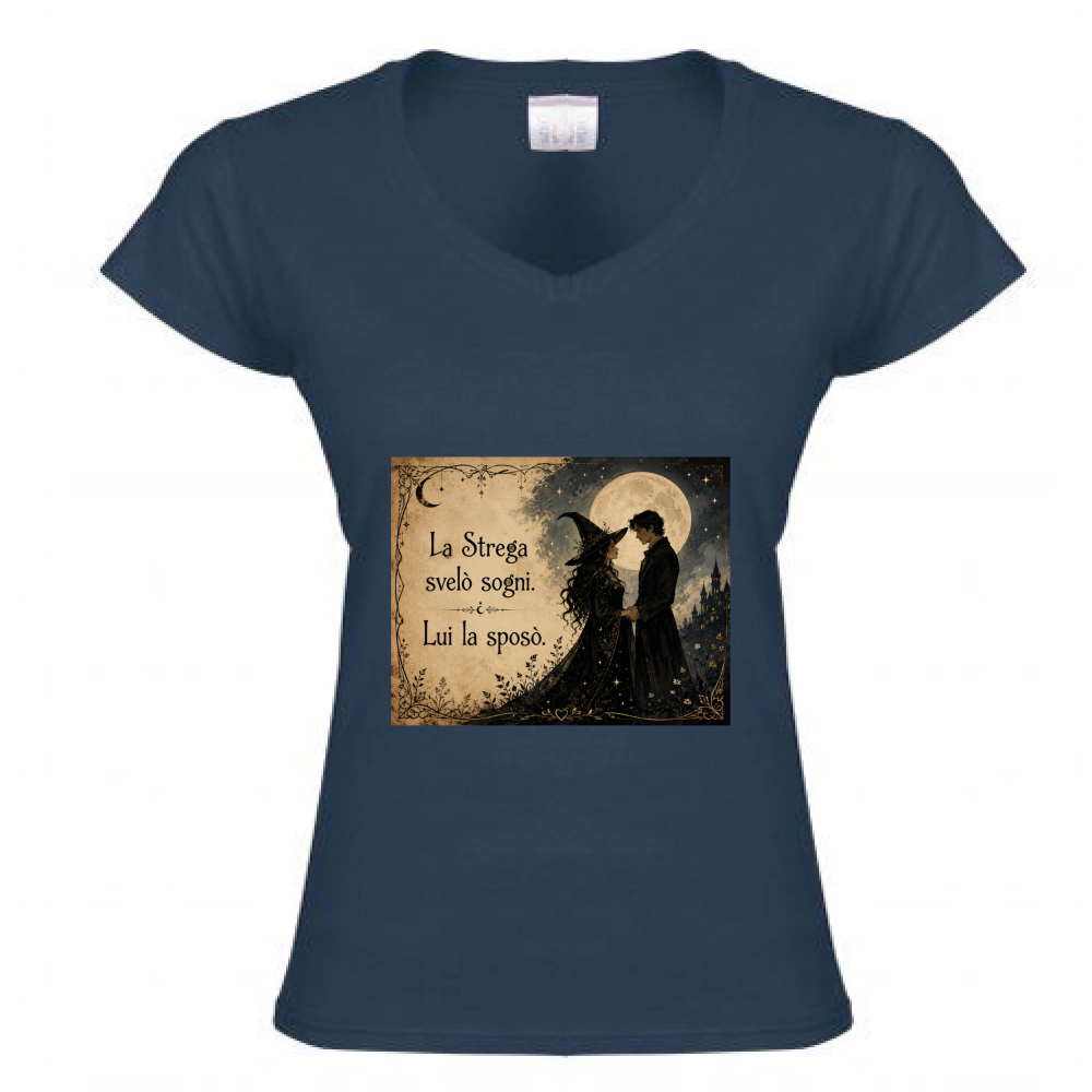 T-Shirt Donna Scollo V Strega