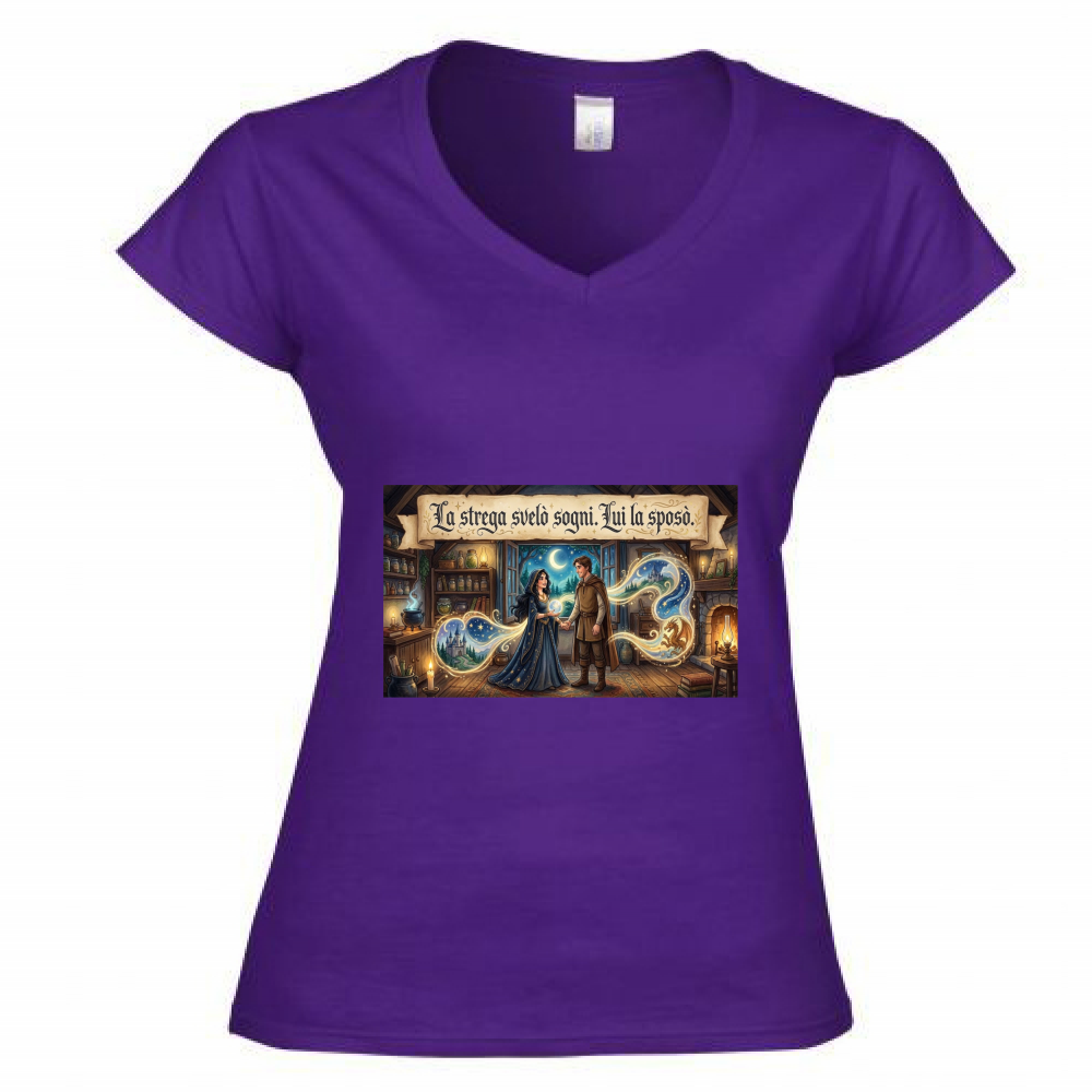 T-Shirt Donna Scollo V Strega