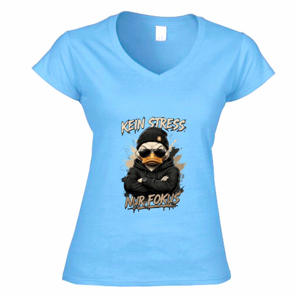 T-Shirt Donna Scollo V Kein Stress