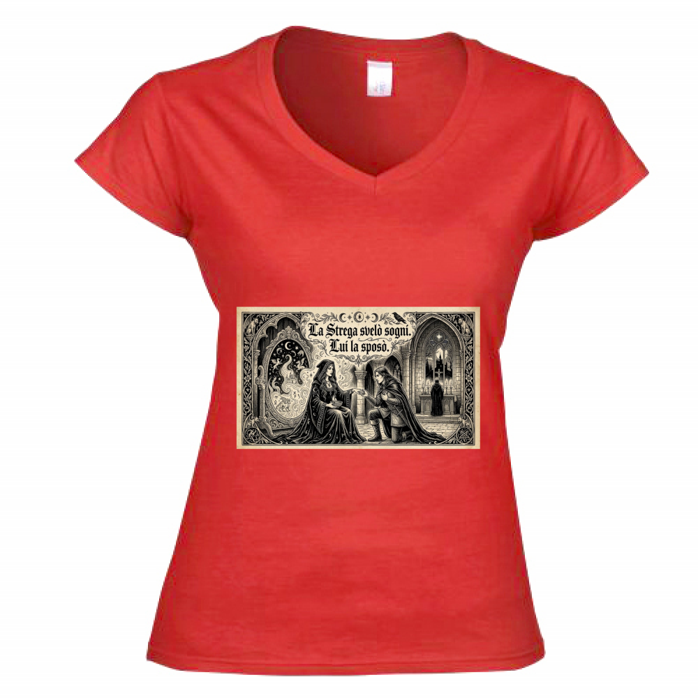 T-Shirt Donna Scollo V Strega