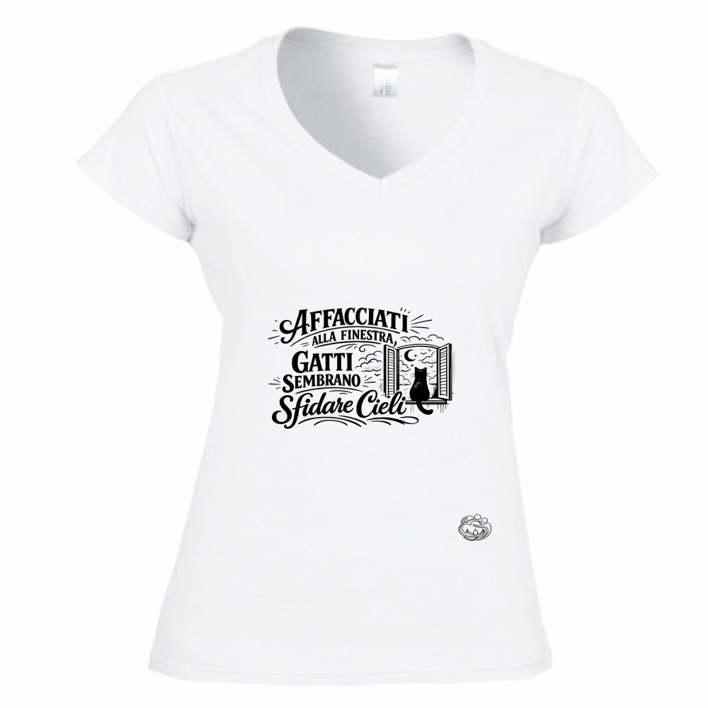 T-Shirt Donna Scollo V Affacciati