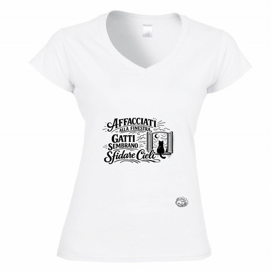 T-Shirt Donna Scollo V Affacciati