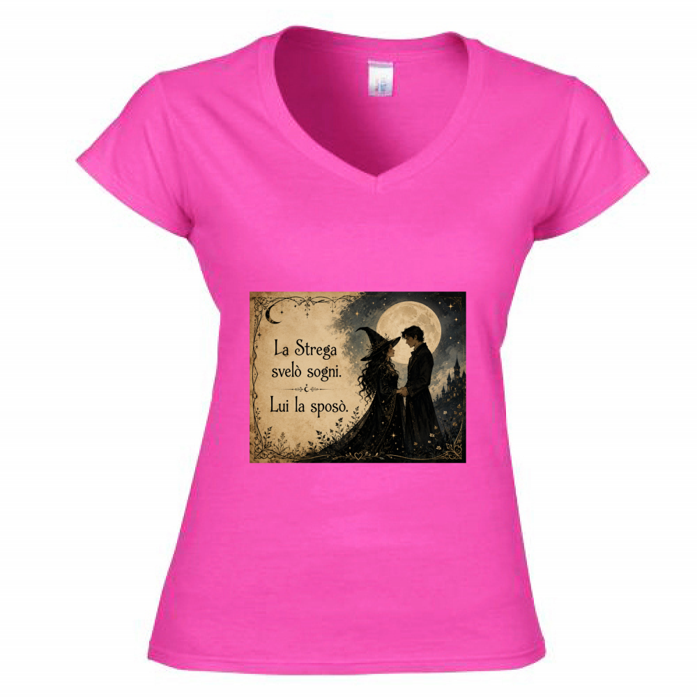 T-Shirt Donna Scollo V Strega