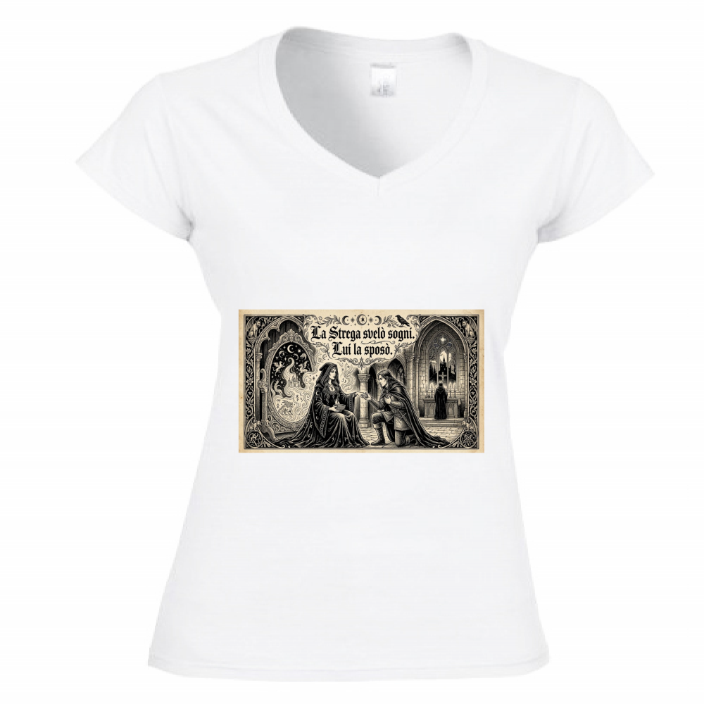 T-Shirt Donna Scollo V Strega
