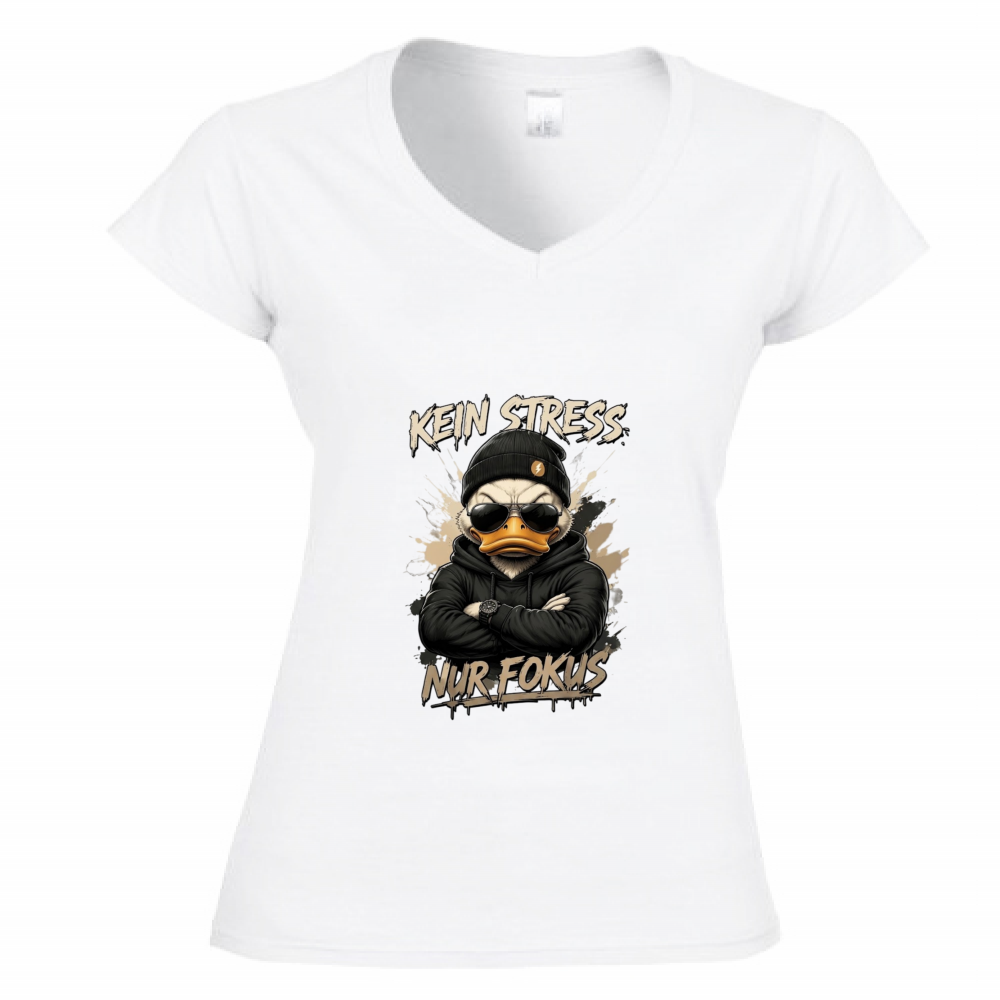 T-Shirt Donna Scollo V Kein Stress