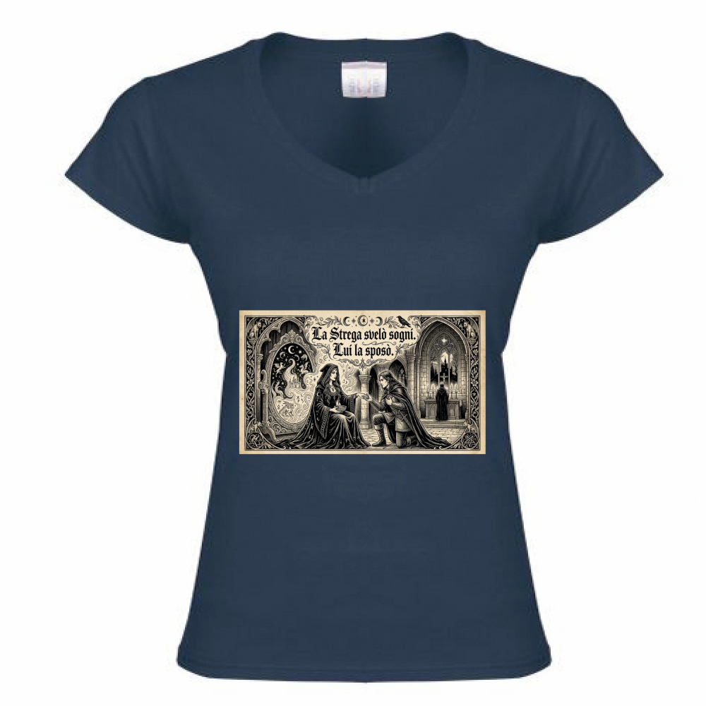 T-Shirt Donna Scollo V Strega