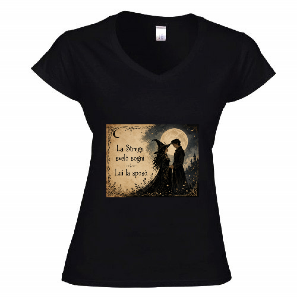 T-Shirt Donna Scollo V Strega