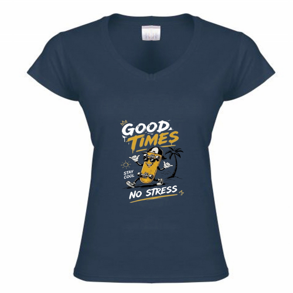 T-Shirt Donna Scollo V Good Times