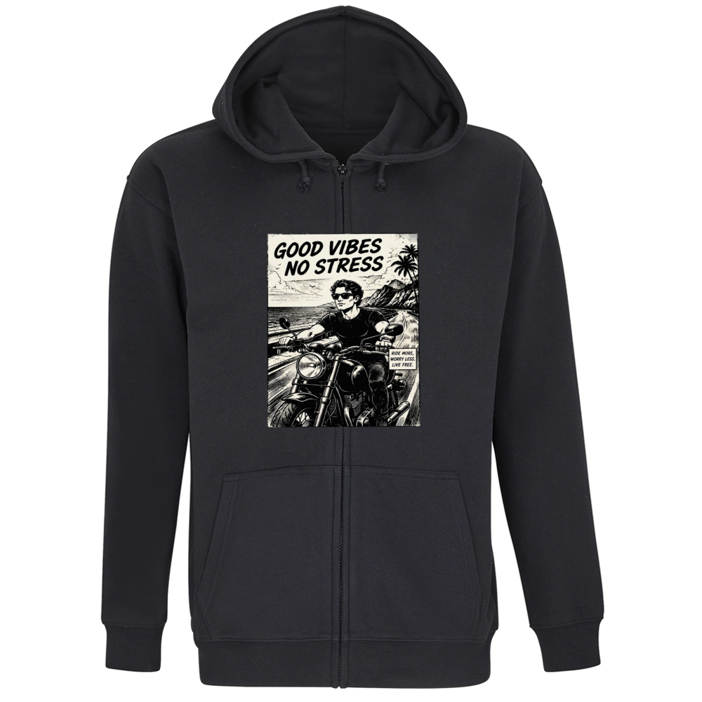 Felpa Premium Cappuccio Zip Good Vibes