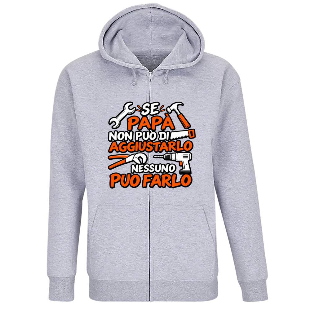 Felpa Premium Cappuccio Zip Se papà...