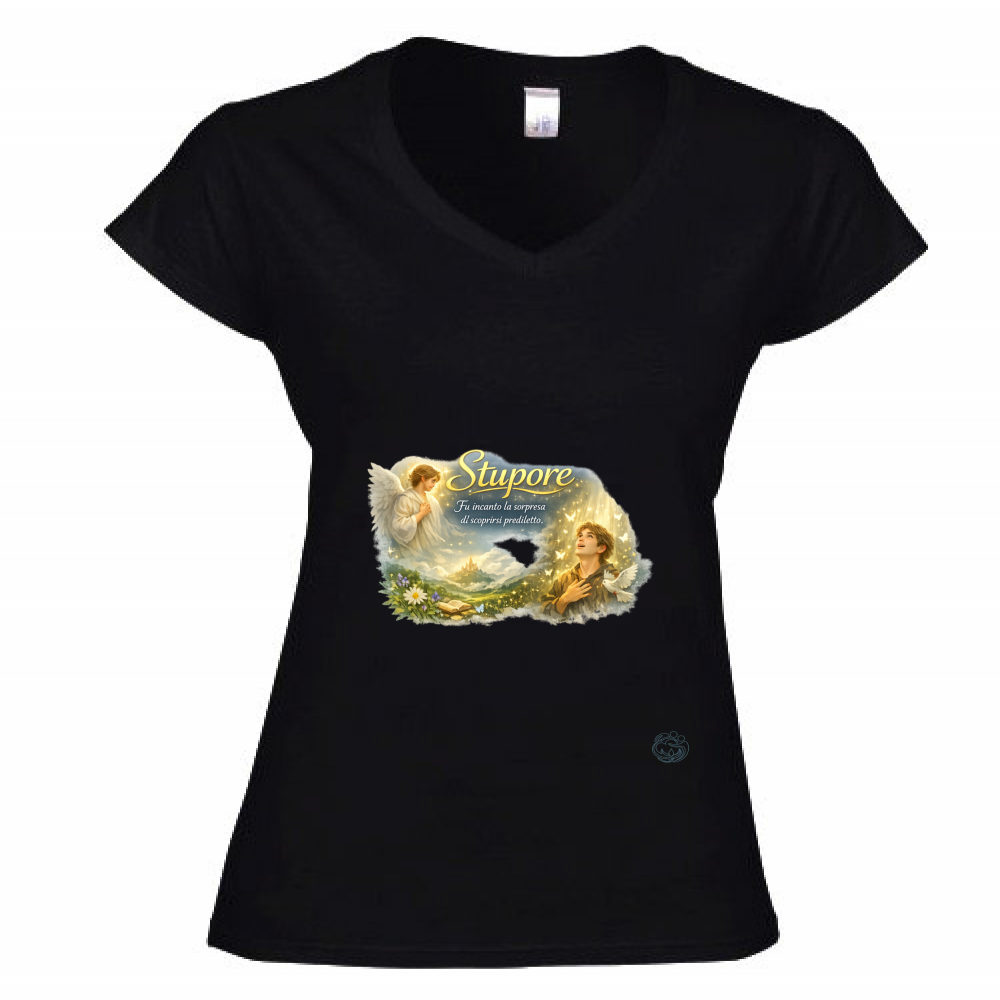 T-Shirt Donna Scollo V Stupore.