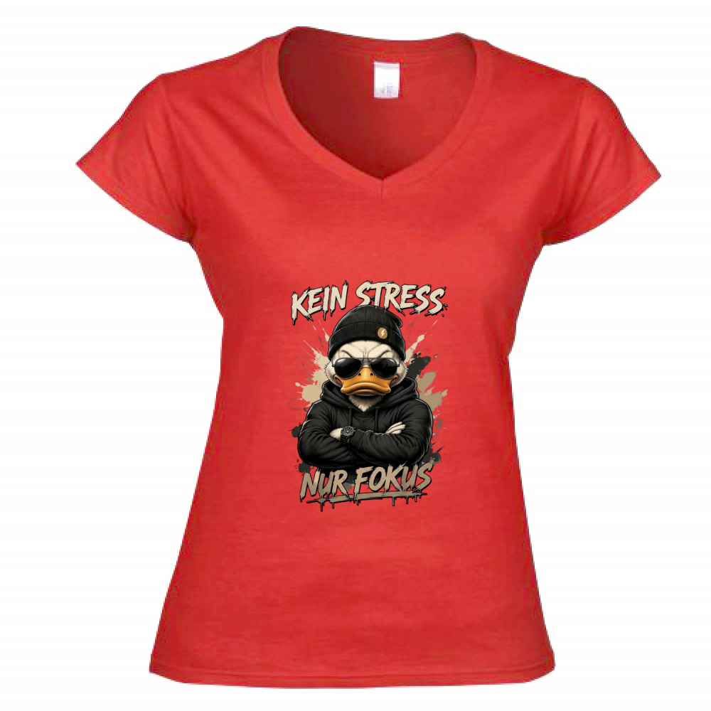T-Shirt Donna Scollo V Kein Stress